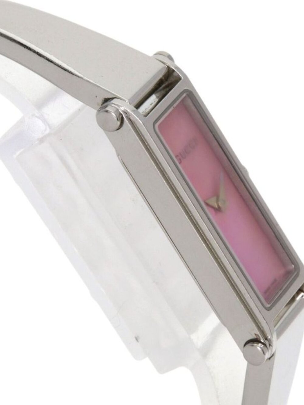 Gucci Square Face Bangle Pink Shell Watch SS - Picture 6 of 15